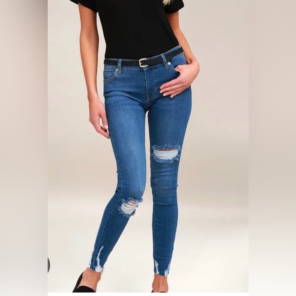 FREE PEOPLE SHARK BITE SKINNY JEANS SIZE 26